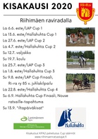 Kilpailukalenteri, cup-kilpailujen ajankohdat merkitty
